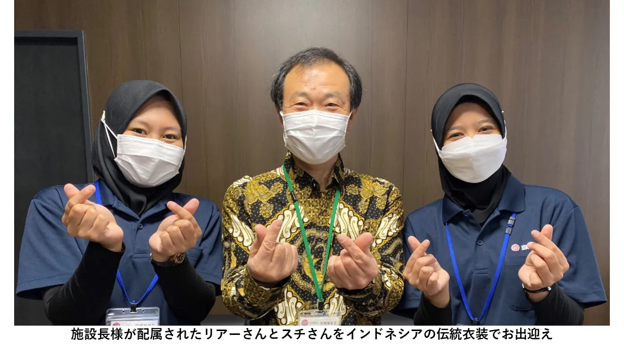 施設長と記念撮影